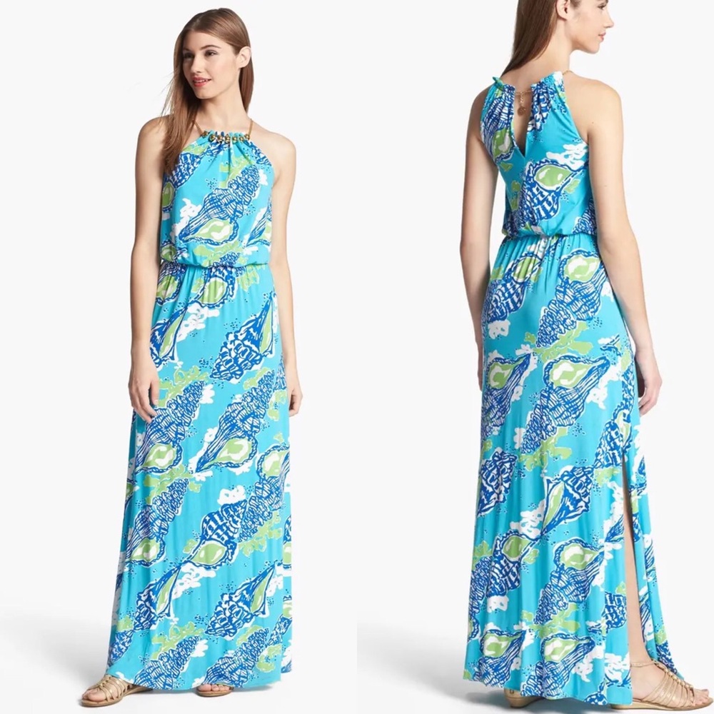 LILLY PULITZER Inna Maxi Dress w/ Jeweled Neck NEW
